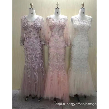 Vente en gros Elegant Young Ladies Mature Formal Tulle Design Sexy Slimming Fitted Sleeveless Robes de soirée